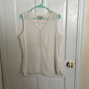 Large white sleeveless banana republic top